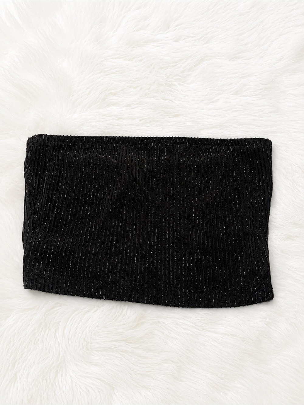 Forever 21 Black Ribbed Strapless Tube Top | Size Small